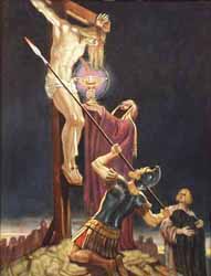 lgemlde: Christus am Kreuz, J.v.Arimathia, der Gral und die Lanze
